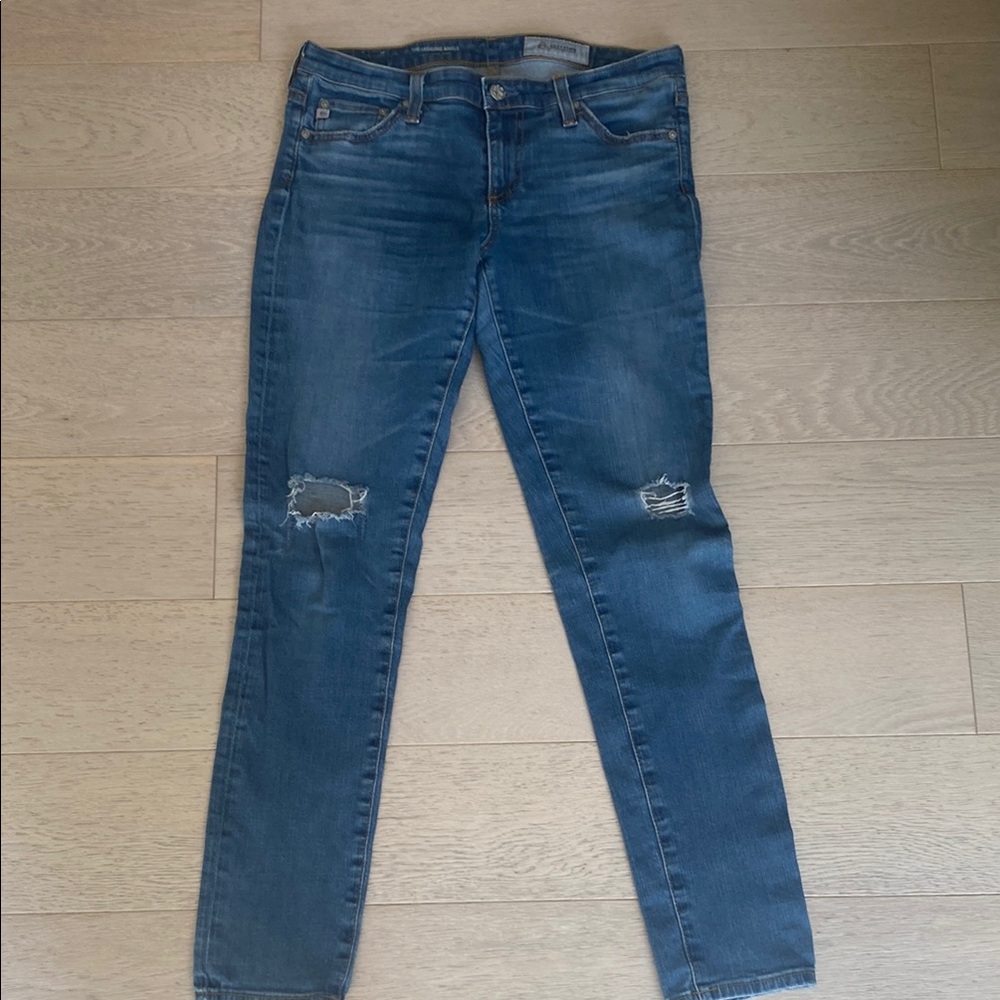AG Adriano Goldschmied Women's Distressed the Legging Ankle Skinny Jeans
